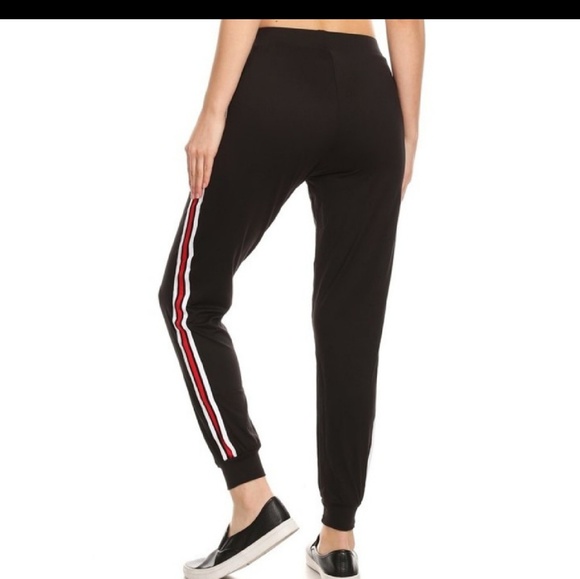 Black jogger, red/white sidestripe - Picture 2 of 7